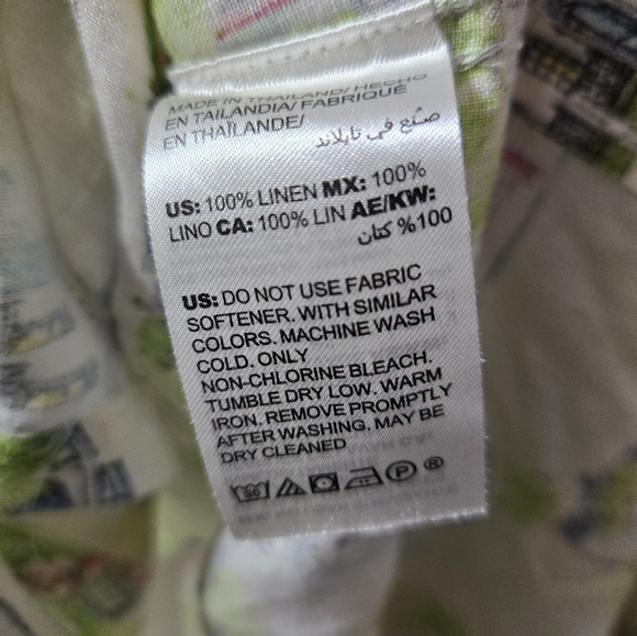 Chico's 100% Linen Southern Charm Print No Iron Tunic EUC - Picture 6 of 10